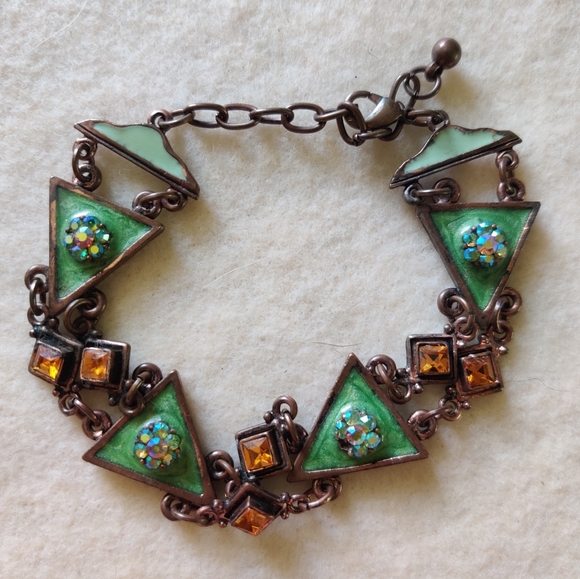 Jewelry - Gorgeous enameled copper crystal bracelet MUST BUNDLE